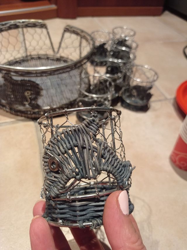 Set porta piatti e 8 porta bicchieri vimini