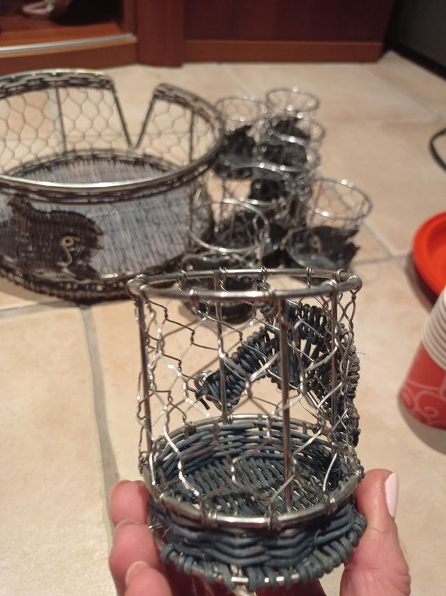 Set porta piatti e 8 porta bicchieri vimini