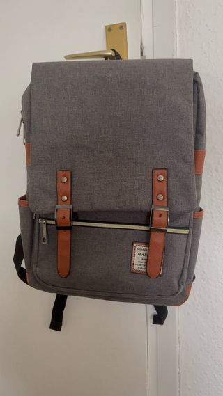 Mochila Vintage Gris y Marrón
