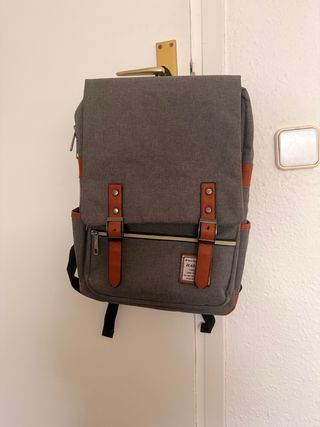 Mochila Vintage Gris y Marrón
