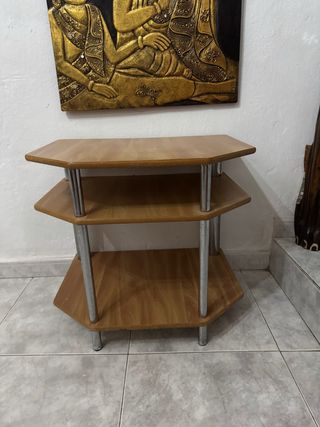 Mesa auxiliar madera y metal