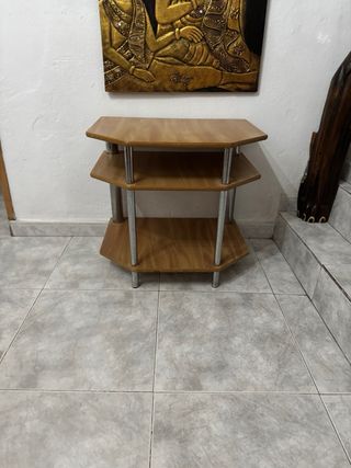 Mesa auxiliar madera y metal
