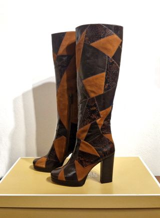 Stivali con tacco,pelle,marrone,Michael Kors, N.39