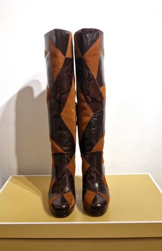 Stivali con tacco,pelle,marrone,Michael Kors, N.39