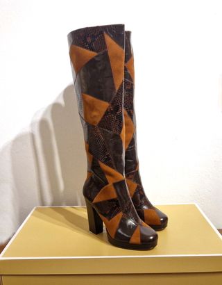 Stivali con tacco,pelle,marrone,Michael Kors, N.39