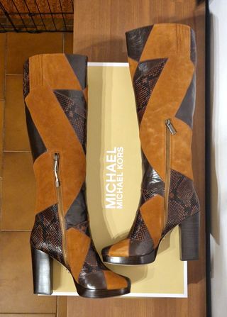 Stivali con tacco,pelle,marrone,Michael Kors, N.39