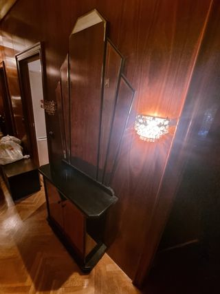 Mueble de entrada o taquillón madera y cristal