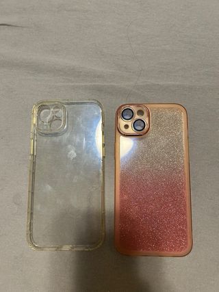 Cover iPhone 14 Plus 2 trasparente ed una rosa