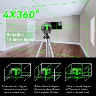 NUEVO Nivel Láser 360° 4D 16 Líneas