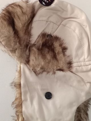 Gorro aviador orejeras beige