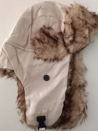 Gorro aviador orejeras beige