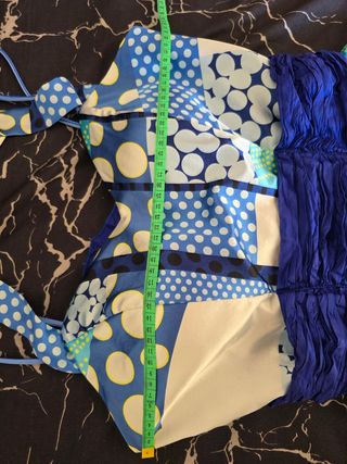 Vestido largo estampado azul y blanco Talla 44