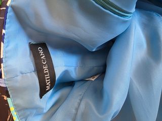 Vestido largo estampado azul y blanco Talla 44