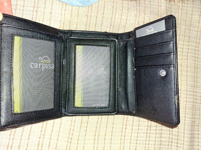 Portafoglio donna nero con fiore