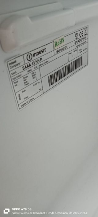 NEVERA DE UNA PUERTA INDESIT