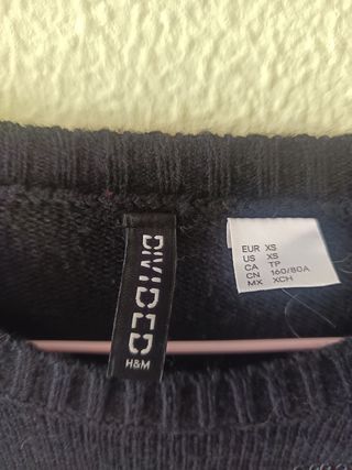 Jersey H&M Negro Talla Única con Lentejuelas