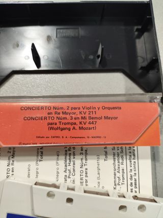 2 Cassettes Música Clásica Mozart RTVE vintage