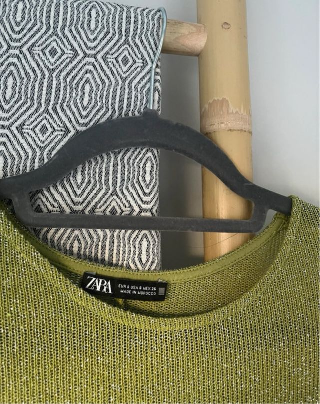 Vestido verde ZARA brillante