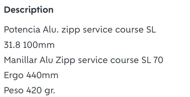 Manillar y Potencia ZIPP