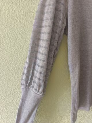 Jersey Zara Plateado Manga Abullonada
