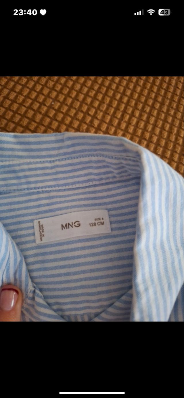 Camisa Mango Rayas Azul