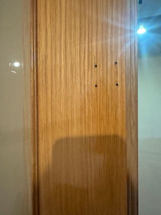 Puerta de madera con cristal esmerilado
