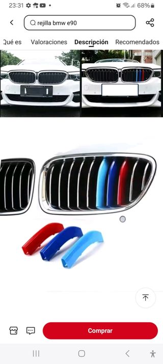 Tiras para rejilla delantera BMW