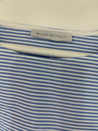 Camiseta Rayas y Bordado Azul Talla M