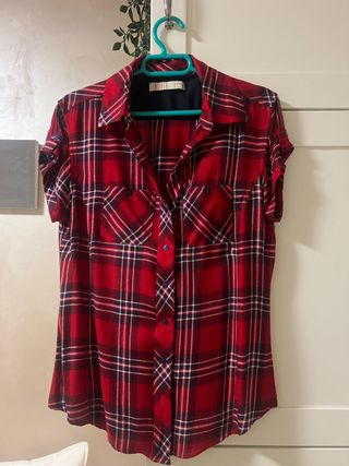 Camisa de cuadros suave poliéster