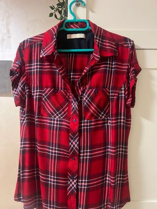 Camisa de cuadros suave poliéster
