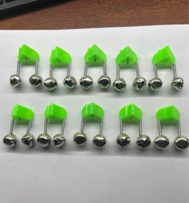 Lote 10 Cascabeles verdes de pesca

