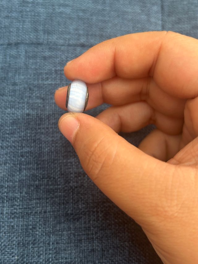 Charm Cristal Murano Azul Blanco Antiguo