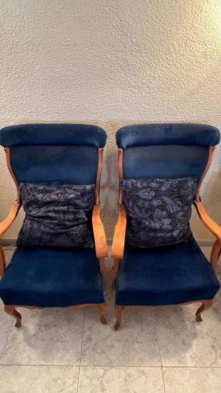 Sillones de terciopelo azul
