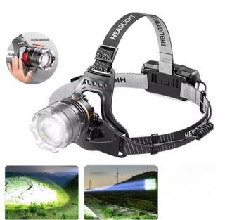 Linterna frontal LED para pesca muy potente. 