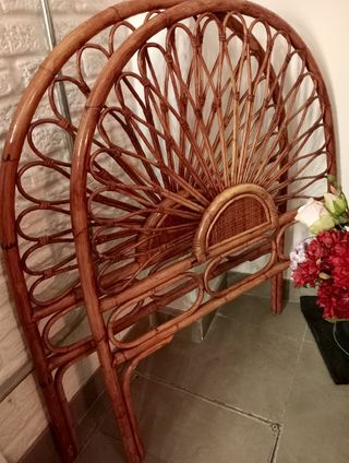 Dos cabeceros de bambú para cama de 90 cm