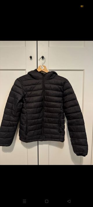 Cazadora acolchada negra talla S