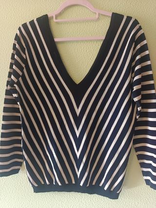 Jersey Zara Rayas Azul y Blanco