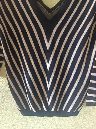 Jersey Zara Rayas Azul y Blanco