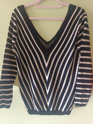 Jersey Zara Rayas Azul y Blanco