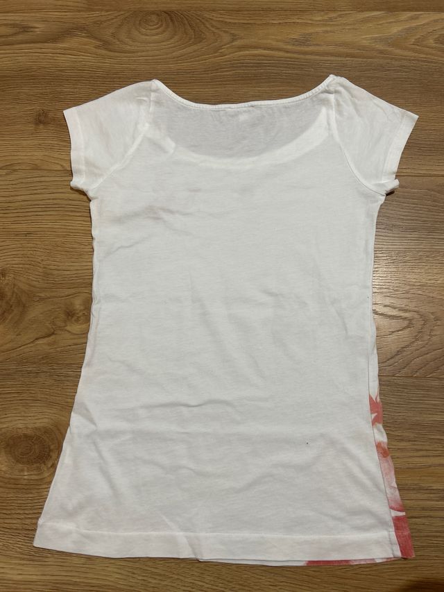 Camiseta Massimo Dutti floral blanca