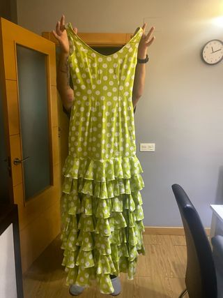 Vestido Flamenco Lunares Verde