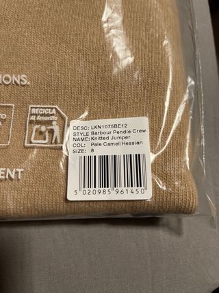 Jersey Barbour Pendle Crew Beige Talla S