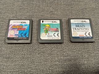 Lote 3 Juegos Nintendo DS: Zelda, Sonic, Brain.