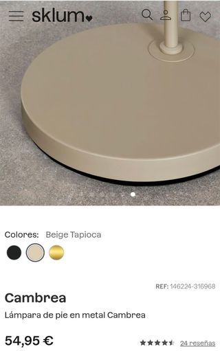 Lámpara de pie Sklum Cambrea Beige