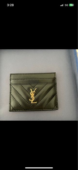 Saint Laurent porta carte nero trapuntato