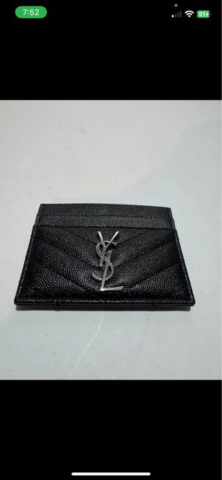Saint Laurent porta carte nero trapuntato