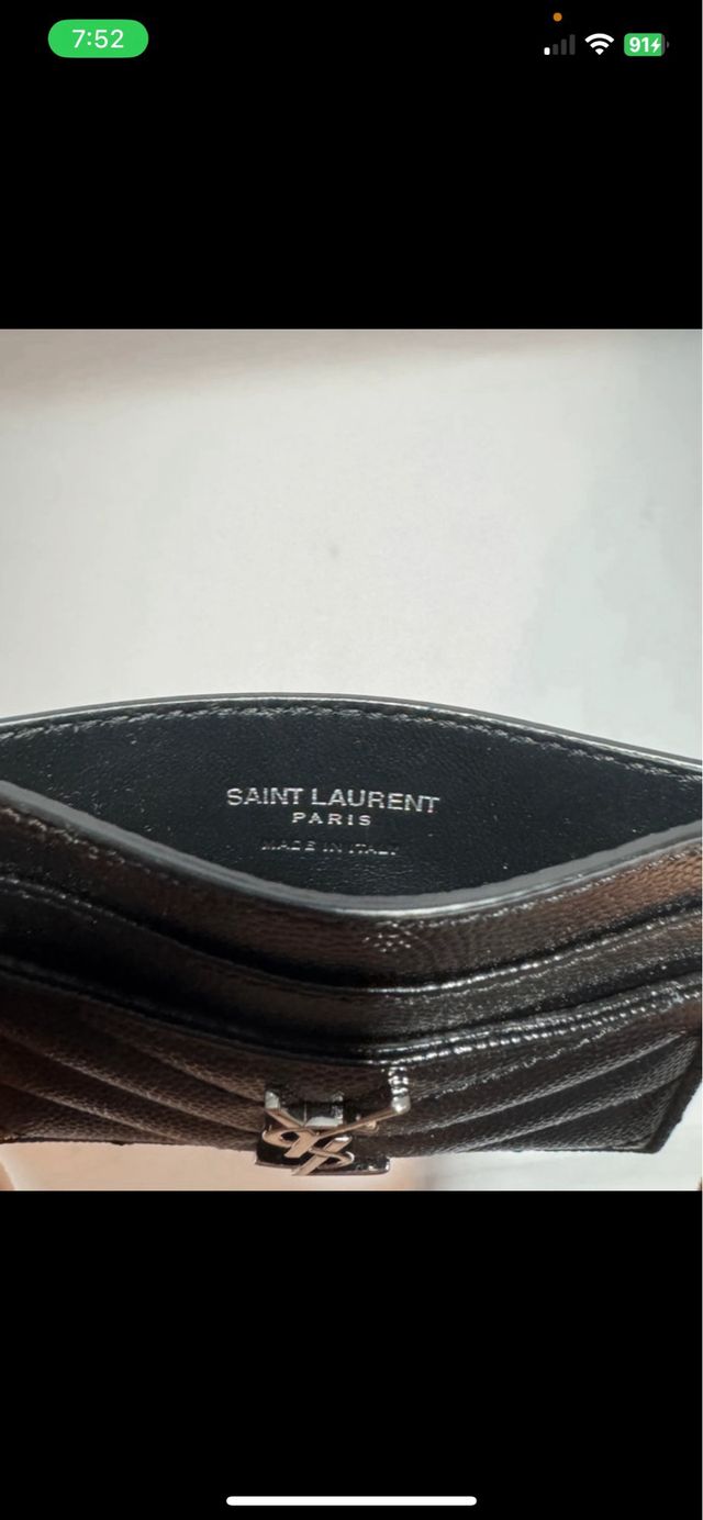 Saint Laurent porta carte nero trapuntato