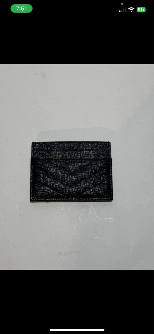 Saint Laurent porta carte nero trapuntato