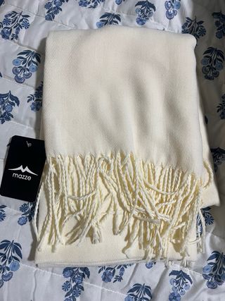 Bufanda Mazze Beige con Flecos