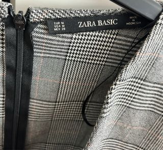 Vestido Zara Gris Cuadros